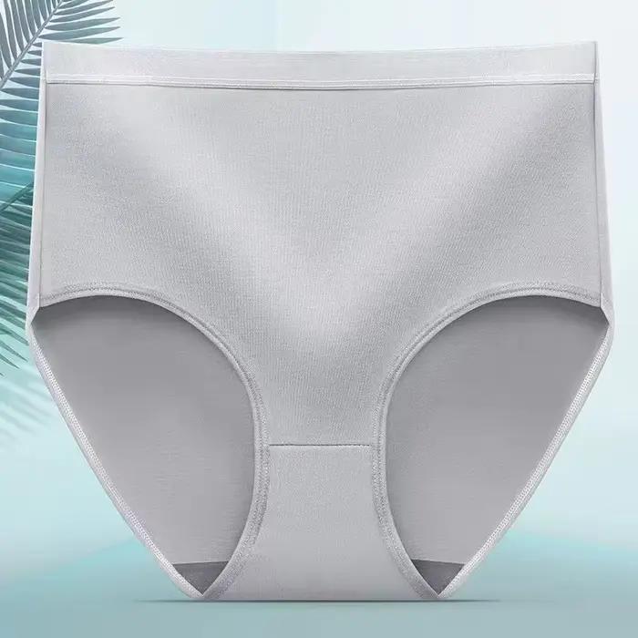 Femmes culottes fille grande taille sous-vêtements taille haute slips respirant couleur unie doux femme Lingerie