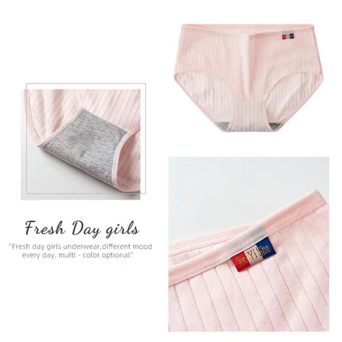 Taille moyenne ceinture élastique coton culottes femmes slips sous-vêtements filles culottes coton entrejambe femme Lingerie