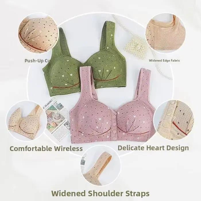 Soutien-gorge pour femmes de style traditionnel confortable et respirant, conception de boucle avant, bonnet fin, grande taille, modèle fin pour l'aplatissement de la si...