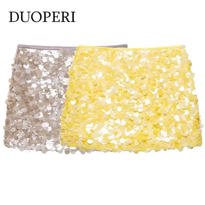 Mini Jupe Polyester Pailletée Sherouse Style Y2K Pour Femmes Occasions Estivales Mode Élégante Décontractée Chic Pour Vacances Plage Festival Soirée