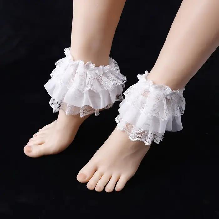 Couvre-chaussettes courts en dentelle Style Lolita, couvre-pieds décoratifs doux pour boîte de nuit pour fille JK, décoration de jambes, bas confortables pour la maison