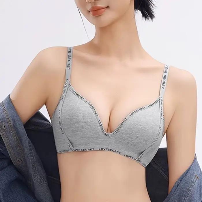 Sous-vêtements confortables pour femmes avec petits seins froncés sans anneaux en acier, seins et bretelles pour soutien-gorge pour femmes
