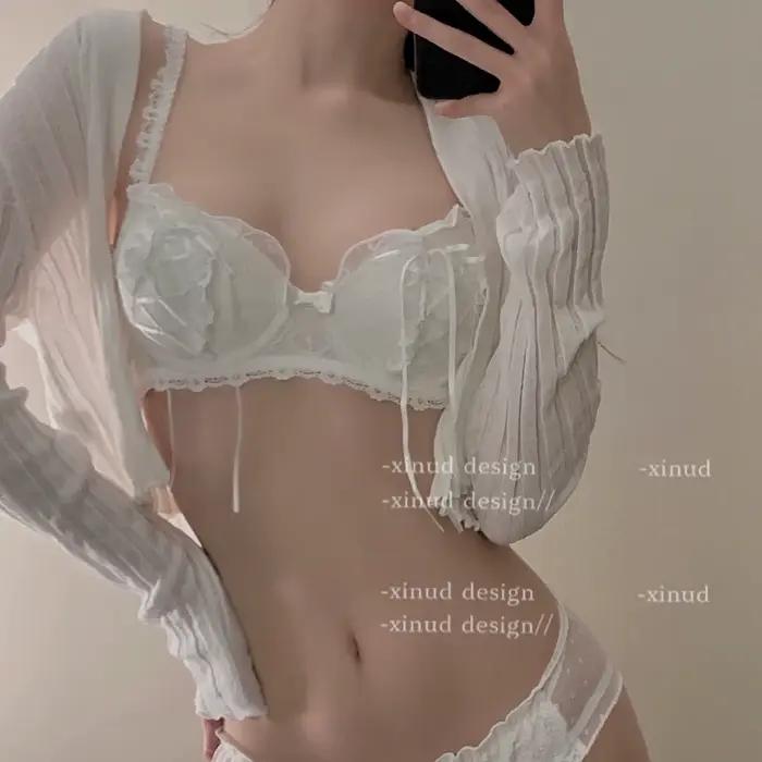 Sexy čipkovaný set spodnej bielizne s pohodlnou podprsenkou bez drôtikov