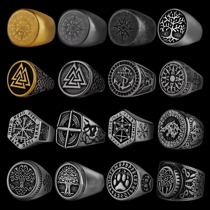 Nórsky vikingský prsteň z nehrdzavejúcej ocele