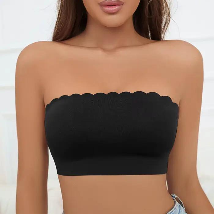 Sous-vêtements Bandeau pour femmes, haut tubulaire extensible, soutien-gorge Bandeau sans bretelles, soutien-gorge extensible en Silicone, non rembourré, топ sashртив ums ж miscedhe