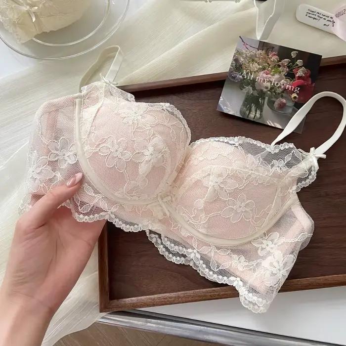 Soutien-gorge en dentelle sans fil avec fermeture dos pour femmes élégant et confortable pour toutes les occasions quotidiennes