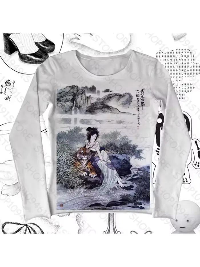 Star Girl Y2k topy Harajuku Grunge oblečenie pre ženy Kpop Goth Emo krátky top s dlhými rukávmi Y2k