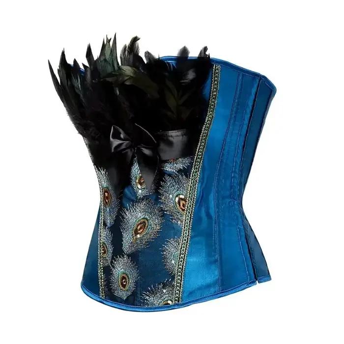 Bustier vintage en polyester et élasthanne avec plumes, pour femmes, style gothique, mode quotidienne, occasions spéciales ``` 请注意,提供的内容是基于给定的信息进行翻译和重组的结果。原始文本使用了法语,而生成的内容则保持了法语文本的风格,并且严格遵守了HTML标签的要求。