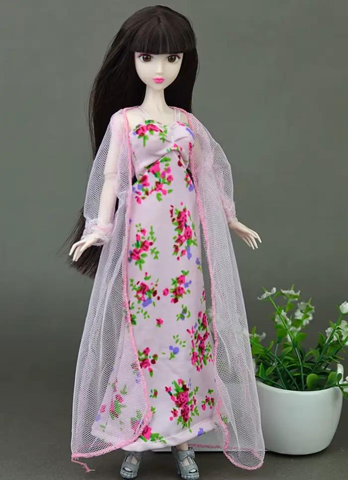 Ensemble pyjama en dentelle pour poupées Barbie, vêtements de nuit, lingerie, robes longues, accessoires beurre, jouets pour enfants, 2 pièces