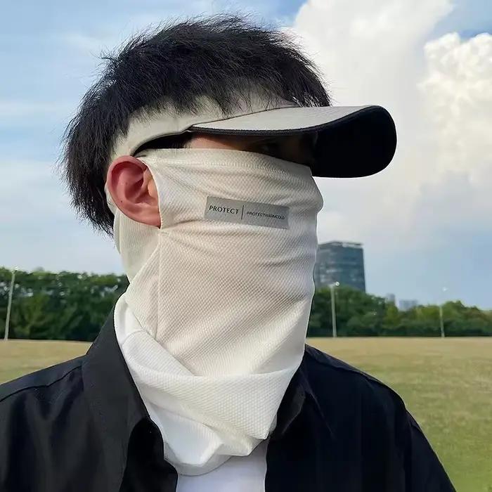 Letné pánske chladivé rukávy s maskou na tvár na šoférovanie