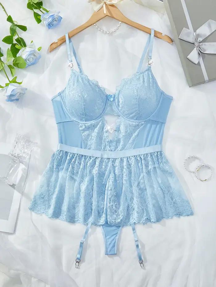 Combinaison Sexy à bretelles en dentelle, col en v, slim, transparent, pyjama pour femmes, Lingerie érotique, Catsuit, dos nu, body ajouré
