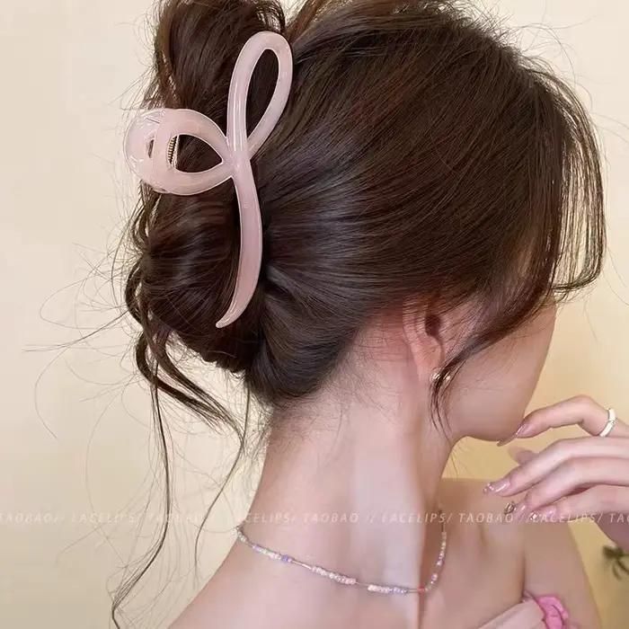 Elegantná spona do vlasov s mašľou v želé farbe pre ženy a dievčatá