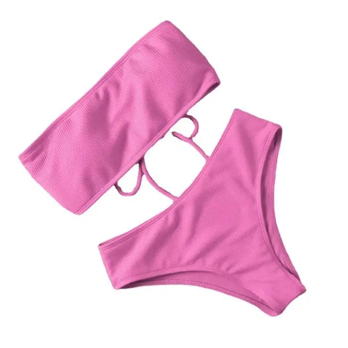 Módny bikini set bez ramienok