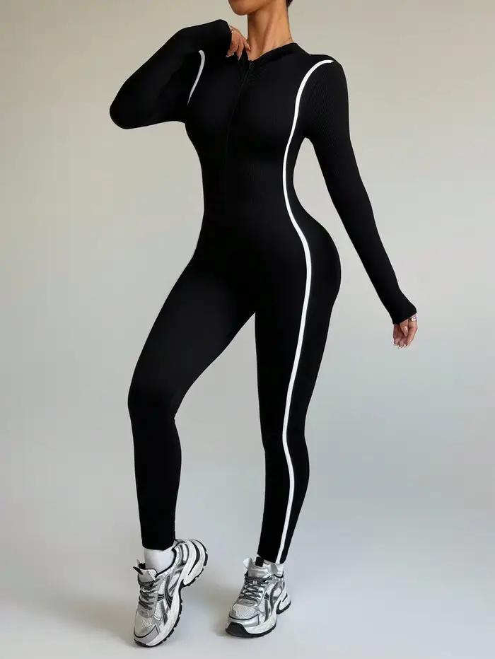 Jogging body s vysokým golierom a farebným blokovaním