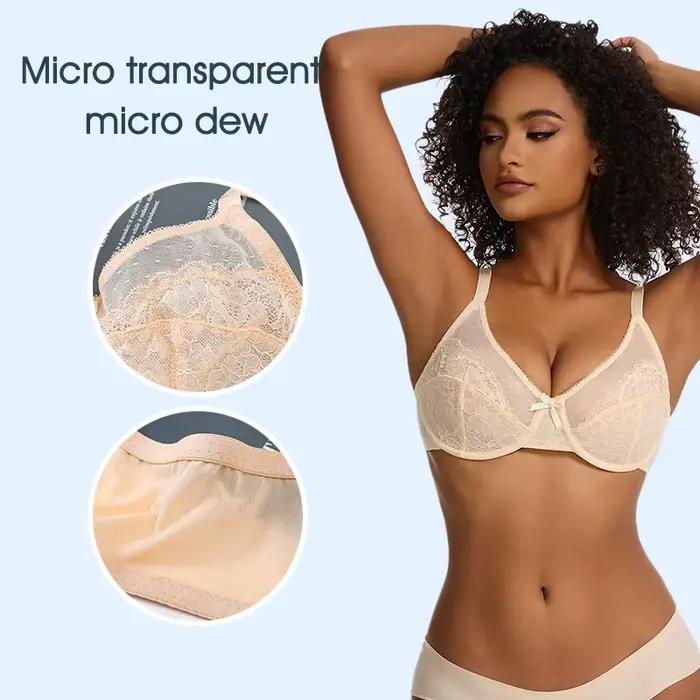 Soutien-gorge minimiseur grande taille à armatures, couverture complète, non rembourré, dentelle florale, soutien de levage, Anti-affaissement, confortable, doux, français, pour femmes