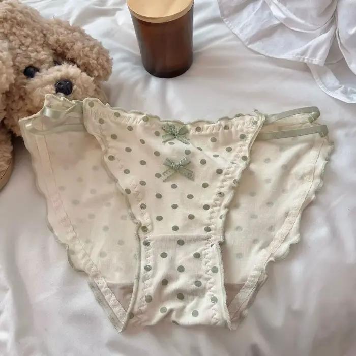 Culottes en modal à pois avec nœud mignon et bretelles élastiques – Douces et confortables pour femmes et jeunes filles