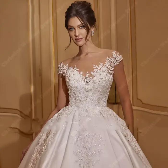 Robe de Mariée en Fibre Élégante, Sexy, Dos aux, Dentelle Appliques, Patients, Quelle que soit Rotterdam Kly, Paillettes, Perles, Personnalisée