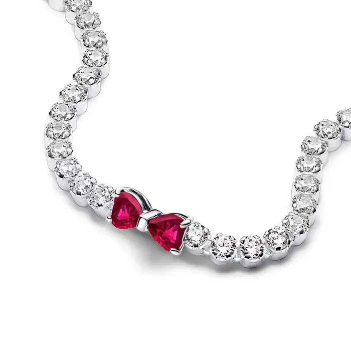 2025 Valentínsky nový 925 strieborný ružový oblúk plný diamant Náramok Originál 17-20CM nastaviteľné DIY prívesok pre ženy
