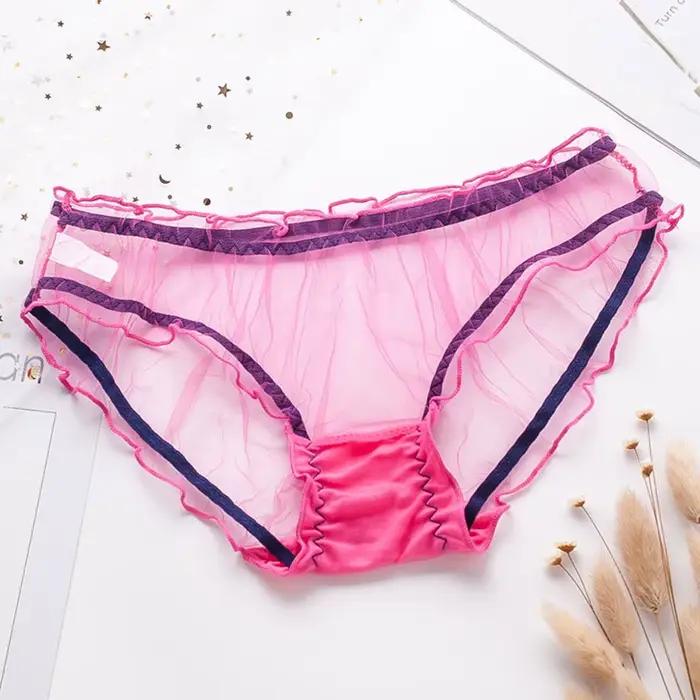 Ženský jemný boxer Sexy osobná transparentná viacfarebná nohavička pre ženy intímne slipy ženská bielizeň