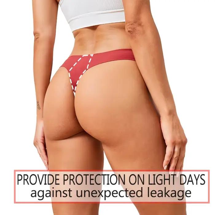 Bezšvové menštruačné tangá 4-vrstvové protiúnikové Bikiny Sexy nohavičky pre ženy s vysokým strihom rýchle vstrebávanie t-back