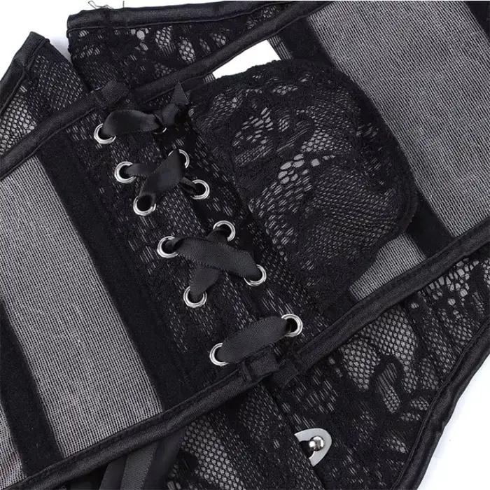 Corsets en dentelle sexy, bustiers amincissants sous-poitrine, hauts de corset pour femme, corsets steampunk à lacets