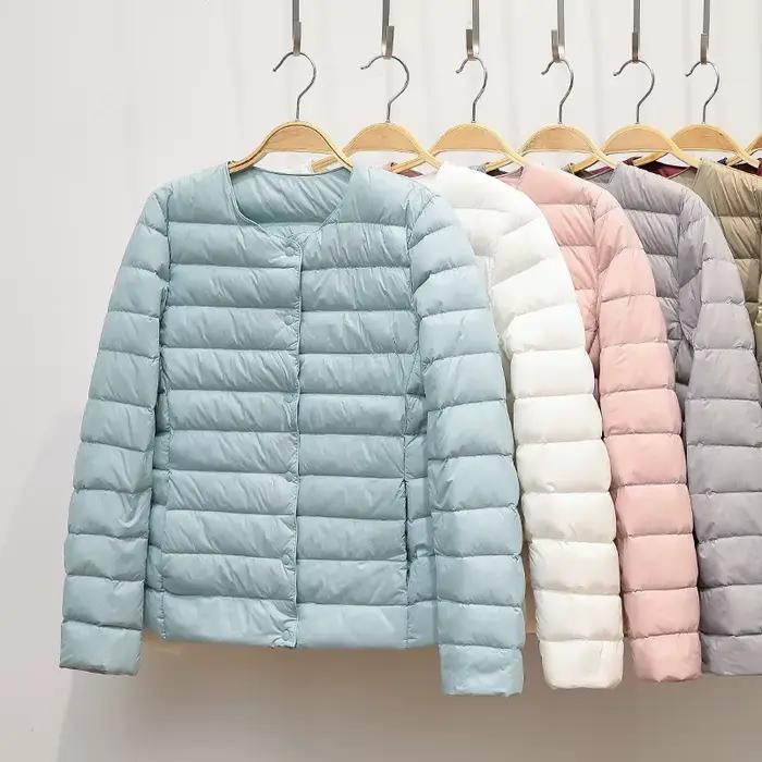 Manteau féminin léger en nylon pour femmes avec duvet de canard blanc, style décontracté, saison automne-hiver, confort maximal et durabilité