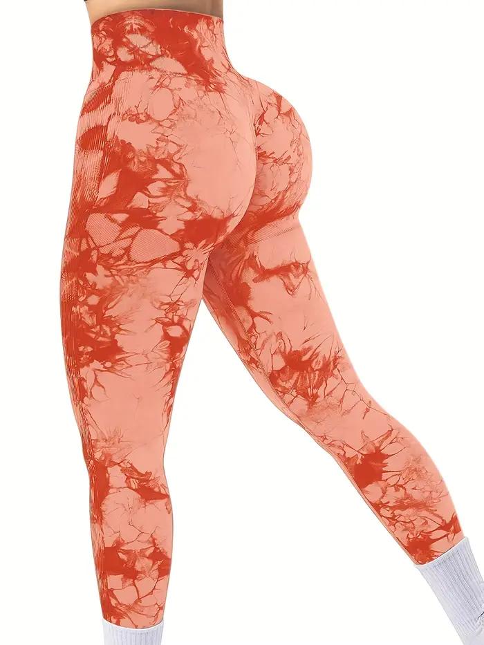 Bezšvové tie dye legíny s vysokým pásom pre ženy