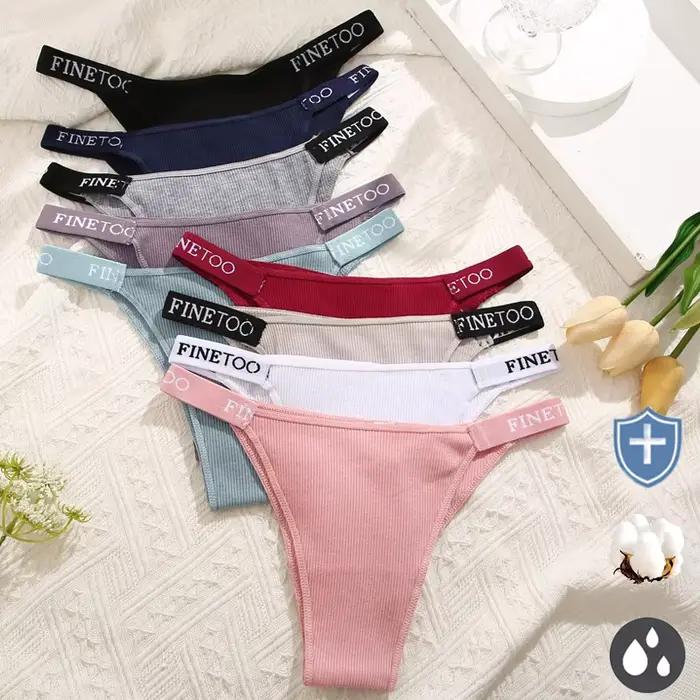 Culotte brésilienne en coton pour femmes, sous-vêtements respirants, taille basse, doux, couleur unie, intimes, Lingerie haute élasticité