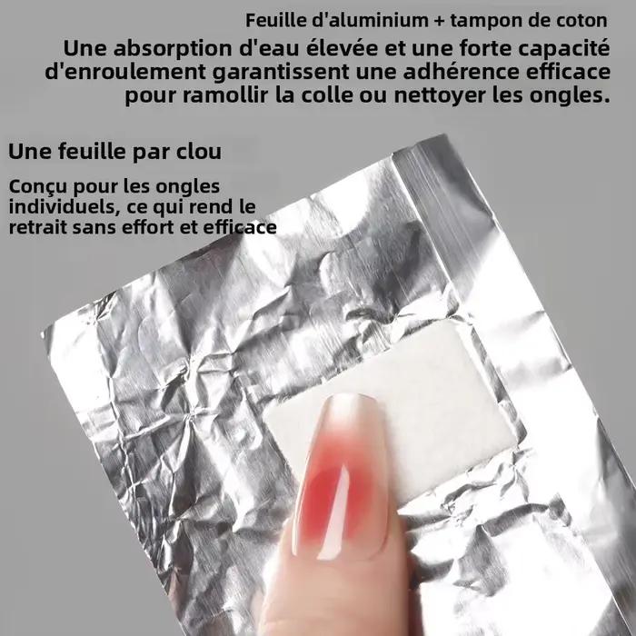 100 ks hliníkové fólie na odstraňovanie laku na nechty Nail Art