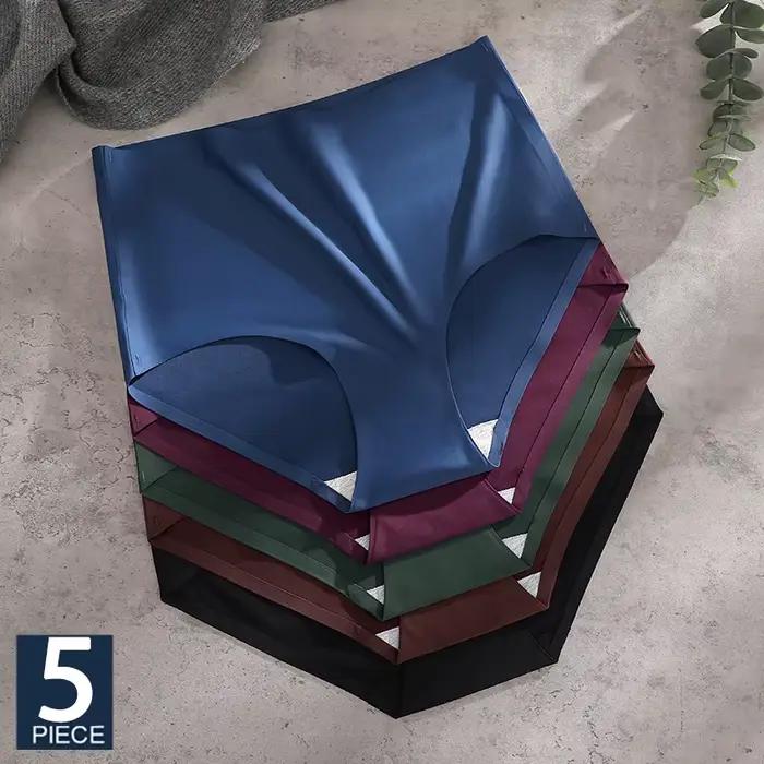 FINETOO 5 pièces culottes pour femmes sous-vêtements sans couture slips invisibles taille haute couverture complète respirant évacuant l'humidité sous-vêtement
