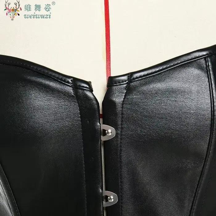 Corset sous-poitrine en cuir Steampunk pour femme, sexy, cincher de taille gothique à lacets, avec boucle en acier, lingerie sculptante amincissante