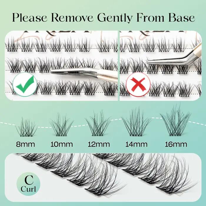 Faux cils clusters en cheveux synthétiques naturellement longs à offrir pour femmes occasions spéciales