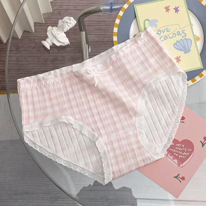 Slips WONTIVE en coton tricoté pour femmes, sous-vêtements féminins élégants et confortables avec motifs arc et rayures, pour toutes les saisons
