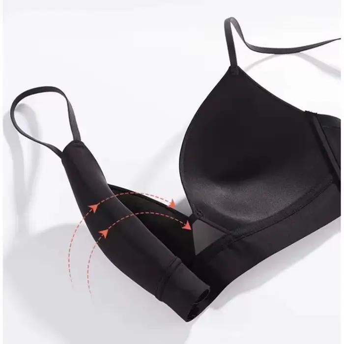Soutien-gorge d'été à petit boutonnage pour femmes, léger, micro-rassemblement, seins latéraux, anti-affaissement, sans fil, nu, confortable, sans bretelle