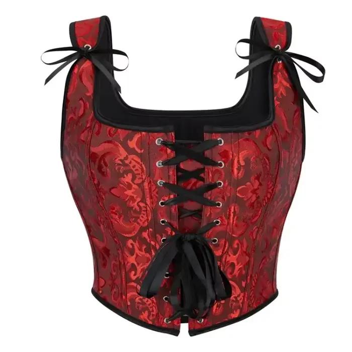 Corset Vintage pour femmes, haut court, débardeur gothique à lacets, Bustier désossé, bretelles, vêtements amincissants, façonnant la taille