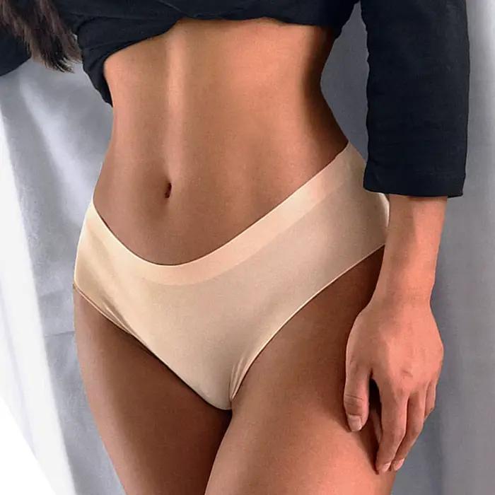 BZEL-Culotte sans couture pour femme, sous-vêtement féminin, lingerie solide, grande taille, média