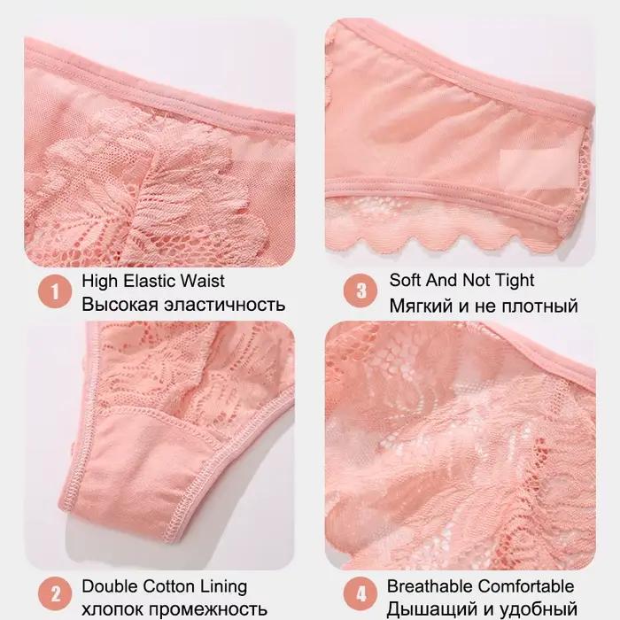 Dámske sexy čipkované tangáčiky jednofarebné kvetinové priesvitné spodné prádlo jemné priedušné intímna lingerie