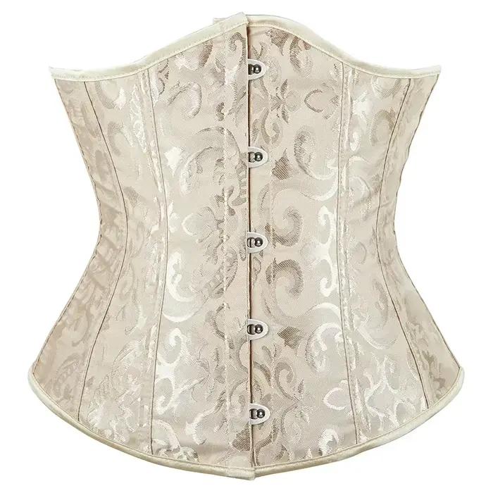 Corset Bustier Gothique Vintage pour Femme, Floral, Push-up, à Baleines, avec Fermeture Frontale, Sexy