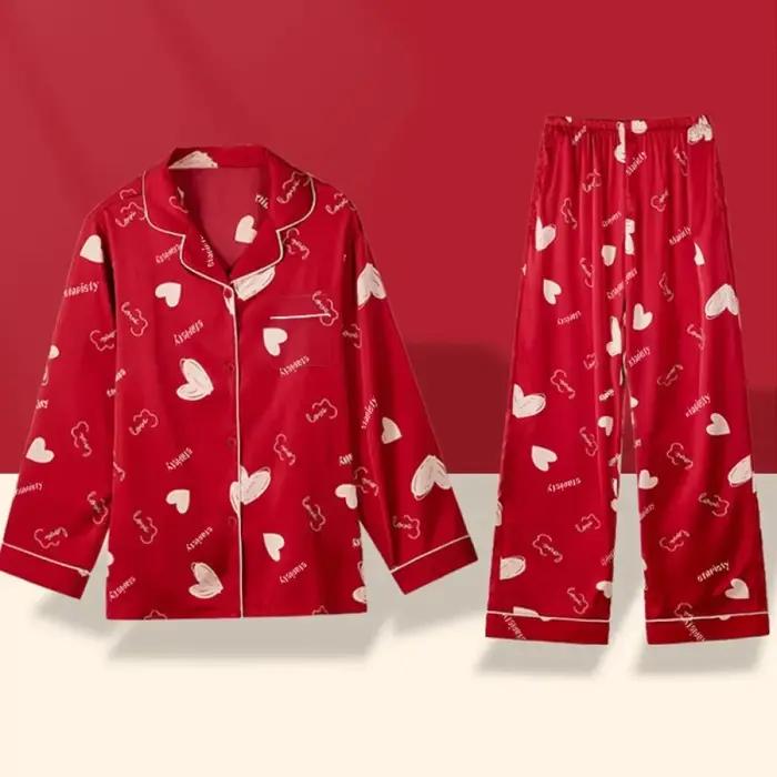 Vêtements de nuit de style européen pour femmes, élegant, irritation y, mode, salons féminins, esthétique, imprimé, printemps, automne, pyjamas doux, Y2K
