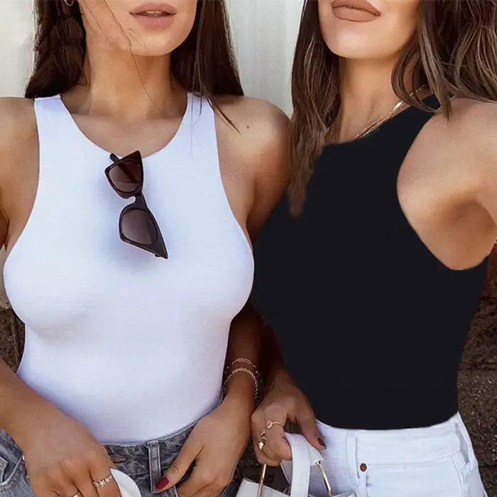 Pull Body sans manches pour femmes, Sexy, épaules dénudées, haut, Streetwear, noir, vêtements Catsuit, 2021