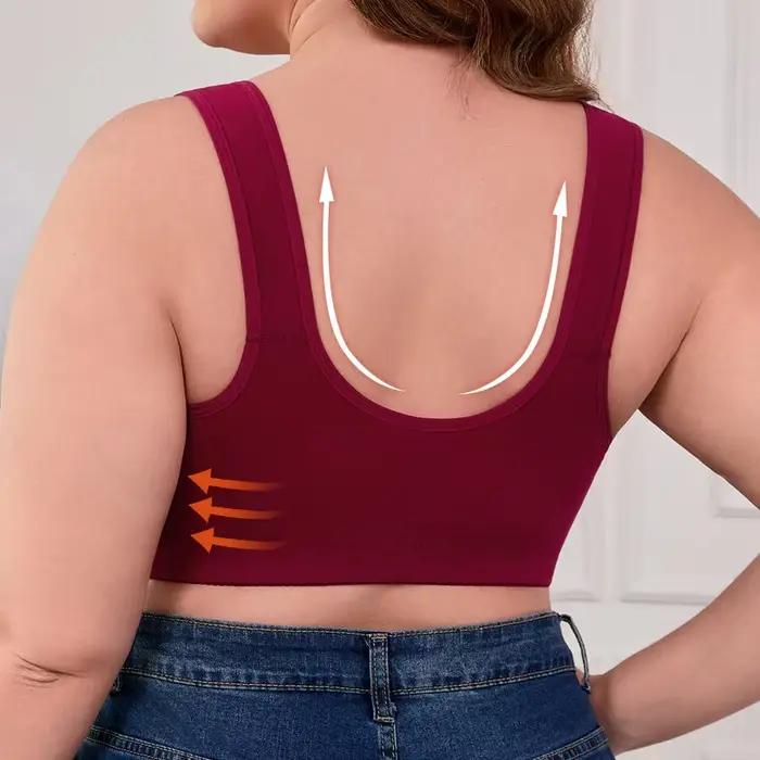 Soutien-gorge Confort Sans Armature à Fermeture Avant Grande Taille - Sans Coutures, Couvrance Totale, Facile à Mettre et à Retirer, Soutien-Gorge Femme Bonnets E 1XL-7XL