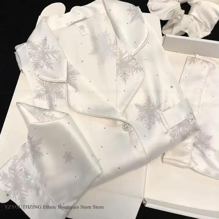 Pyjama long pour femme, ensemble 2 pièces, printemps été, nouveau vêtement de nuit, vêtements de détente, rayures tendance, pyjama pour femme, satin ample, vêtements de maison