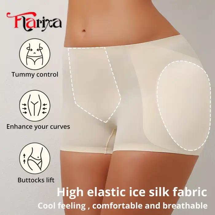 Flarixa coussinets de hanche Shapewear culottes bout à bout Shaper ventre contrôle sous-vêtements boxeurs améliorer les fesses modélisation Shorts glace soie