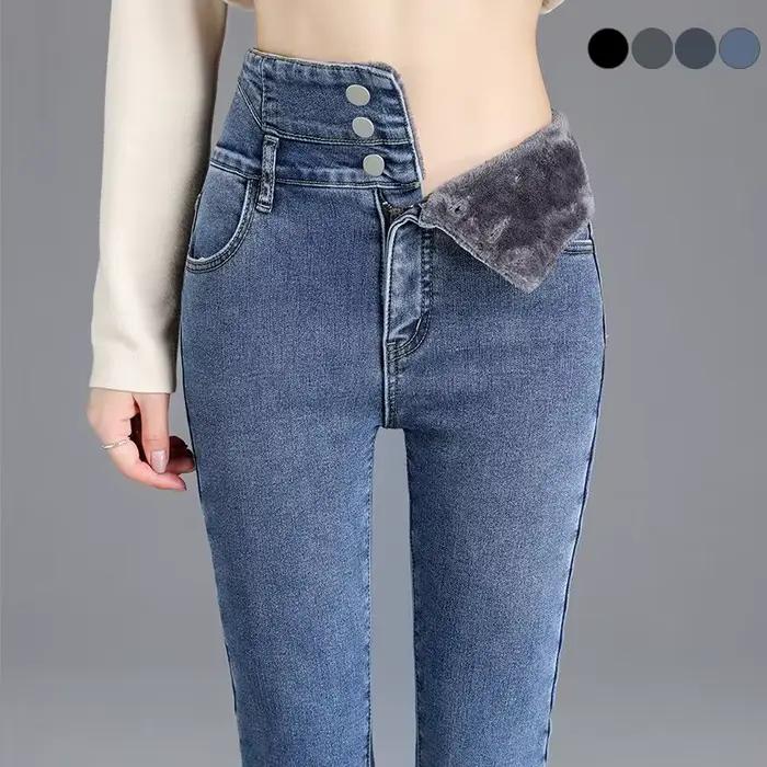 Teplé zimné hrubé fleece vysoký pás