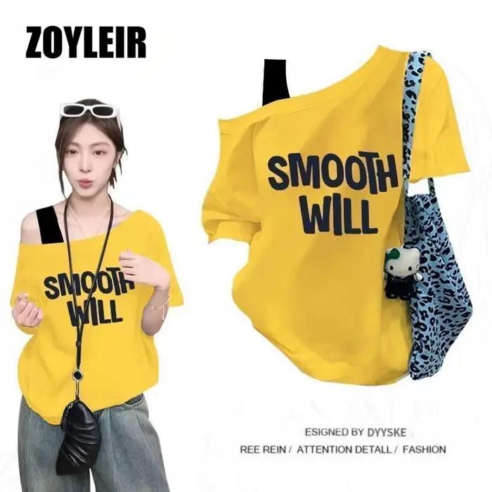 Tunique asymétrique ZOYLEIR oversize avec design graphique pour femmes occasions variées