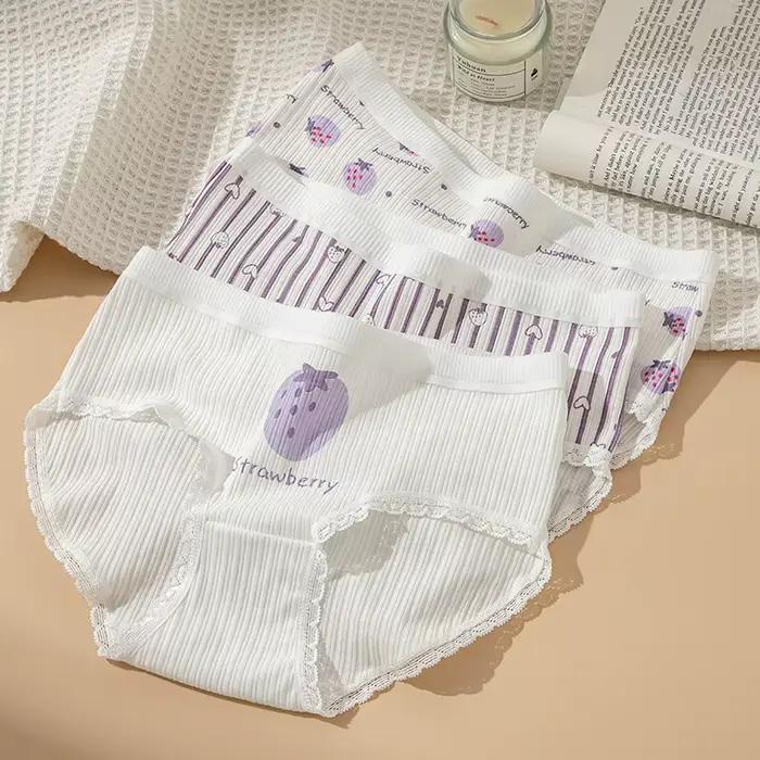 5Pcs / Set culottes Sous-vêtements Femmes Dames Coton Sous-vêtements Filles Briefs Femme dentelle Lingerie Femmes Sous-vêtements Sous-vêtements Respirable