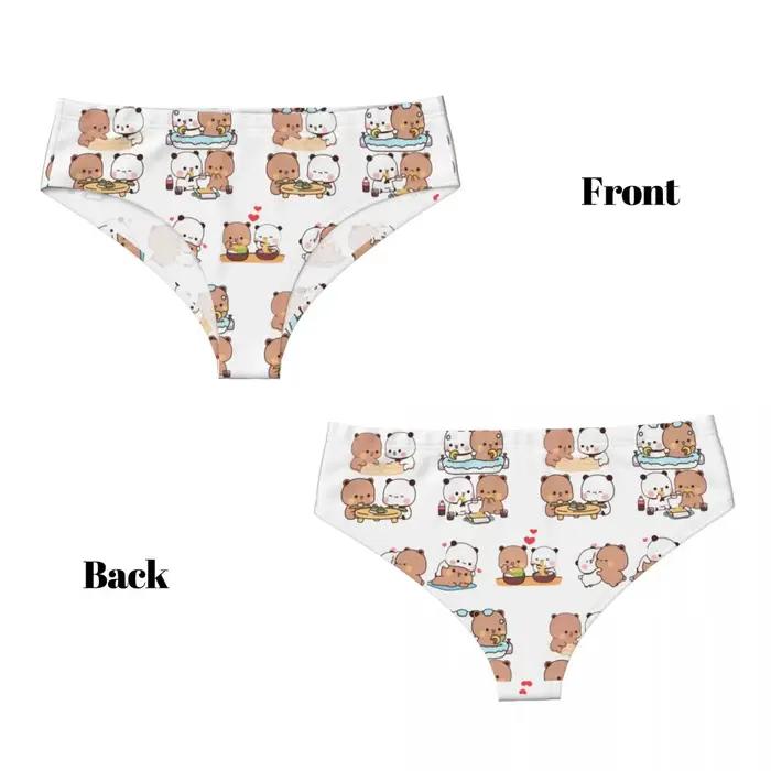 Culottes de couple Panda Bear et Brownie True Love Bubu Dudu pour femmes, sous-vêtements respirants, cadeaux de saint-valentin