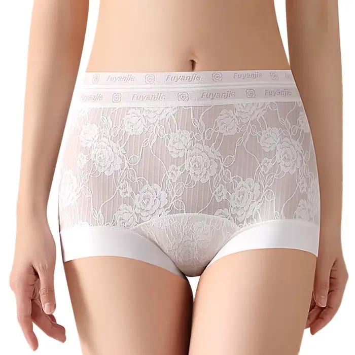 Culottes Jacquard pour femmes, respirantes, sexy, douces, boxers taille haute, confortables, légères, sous-vêtements en dentelle, lingerie intime