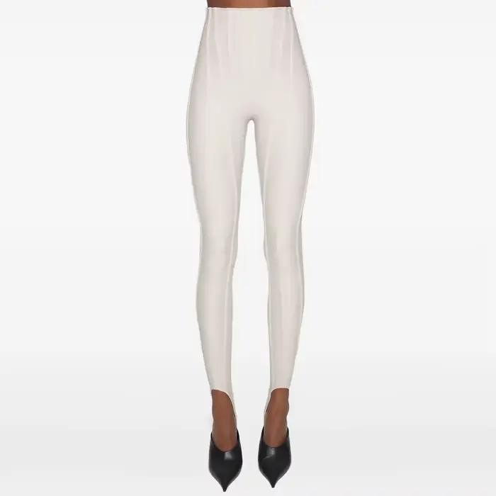 TWOTWINSTYLE pevný skladaný elegantný nohavice pre ženy s vysokým pásom