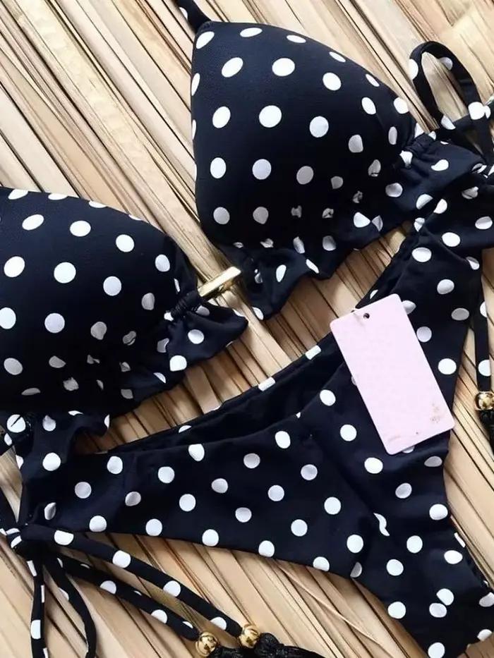 RUOTONGSEPT Sexy potlačené Bikini set pre ženy plavky bandeau dvojdielne brazílske